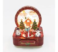 PizazzToy Puzzle 3D - Boîte à musique de Noël en bois avec LED - Montage DIY - Puzzle 3D - Boîte à musique - Kit de bricolage - Décoration de Noël 2025 - Modèle cadeau (version kit)