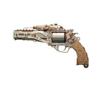 PizazzToy Puzzle 3D en Bois Revolver Avec Transmission Mécanique - 318 Pièces Puzzle Adulte Pistolet Kit de Modélisation Bricolage Pour Homme et Femme