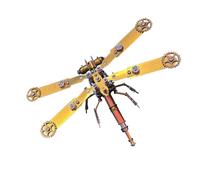 PizazzToy Puzzle 3D en métal - Libellule - 168 pièces - Bricolage mécanique 3D - Steampunk - Puzzle d'insecte - Kit de modélisation adulte avec outils