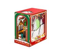 PizazzToy Puzzle 3D Maison de livre de Noël en bois pour adultes, montage à faire soi-même, puzzle 3D, maison miniature, serre-livres avec LED, décoration de Noël 2025, cadeau modèle