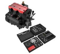 PizazzToy SEMTO ENGINE ST-NF2 Métal Moteur Modèle, Mini Double Cylindre en Ligne Quatre Temps Moteur à Essence Nitro Refroidi par Air, Kit de Moteur à Essence, Cadeaux pour les Passionnés de