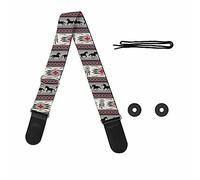 Pizding Bandoulière réglable pour guitare électrique/acoustique, basse, Cheval tribal gris, taille unique