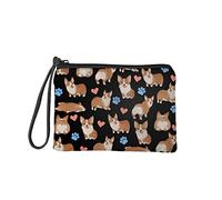 Pizding Petit porte-monnaie pour femme, voyage, shopping, argent, sac à main, fermeture éclair, cadeau d'anniversaire pour filles, Corgi., S, Porte-monnaie
