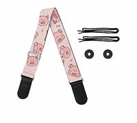 Pizding Sangle de guitare pour basses, guitaristes électriques/acoustiques avec motif de cochon rose - Sangle réglable pour guitare, Cochon - Rose, taille unique