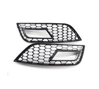 Pizgear 1 Paire de grilles de phares antibrouillard for Pare-Chocs Avant de Voiture en Maille nid d'abeille Noir Brillant de Style RS4, for, A4 B8.5 2013-2016 Grille de Phare antibrouillard Avant(Bla