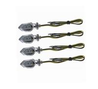 Pizgear 12V moto 5LED clignotant voyants ampoule lampe annuleur résistance relais adaptateur, for Clignotant de moto(4x Black Lens Smoke)