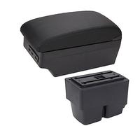 Pizgear Accessoires de voiture, for Ford, for Fiesta, 2011-2018 Boîte d'accoudoir de voiture Boîte de rangement de console centraleAccoudoirs de voiture Accoudoir de voiture(BLACK A2 Black Line 7usb)