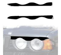 Pizgear Autocollant noir brillant d'accessoires de décoration de style de voiture de couverture de sourcil de paupière de phare avant, for BMW série 5 E34 1988-1996 Autocollant teinté pour phares