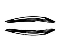 Pizgear Autocollants 3D ABS noir brillant/aspect carbone, for BMW F20 F21, sourcils de phare maléfique, série 1 118i 120d 120i M135i pré-lci Autocollant teinté pour phares(Gloss Black B)