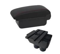 Pizgear Boîte d'accoudoir de voiture, boîte de rangement de Console centrale centrale avec USB, for VW, Touran, Caddy, accessoires de voiture Accoudoir de voiture(BLACK A1 Red Line No Usb)