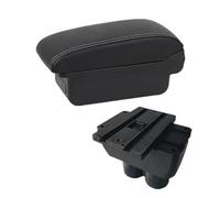 Pizgear Boîte d'accoudoir de voiture, boîte de rangement de Console centrale centrale avec USB, for VW, Touran, Caddy, accessoires de voiture Accoudoir de voiture(BLACK A3 White Line No Usb)