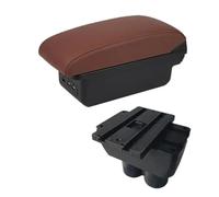 Pizgear Boîte d'accoudoir de voiture, boîte de rangement de Console centrale centrale avec USB, for VW, Touran, Caddy, accessoires de voiture Accoudoir de voiture(BLACK A6 Brown No Usb)