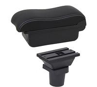 Pizgear Boîte d'accoudoir de voiture, boîte de rangement de Console centrale de voiture, accessoire de repose-bras USB, for Toyota, for Aqua Accoudoir de voiture(BLACK B2 White Line)