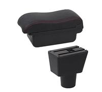 Pizgear Boîte d'accoudoir de voiture Double couche avec Console centrale USB, boîte de rangement, décoration intérieure Accoudoir de voiture(BLACK A2 No USB)