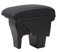Pizgear Boîte d'accoudoir de voiture Vitara, boîte de rangement de Console centrale de voiture, accessoires de Modification avec USB Accoudoir de voiture(BLACK Black White Lines)