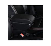 Pizgear Boîte d'accoudoir, for Ford, for Ecosport, 2018 - 2021, boîte de rangement for Console centrale, porte-gobelet rétractable en cuir PU, chargement USB Accoudoir de voiture(BLACK A1 No USB)