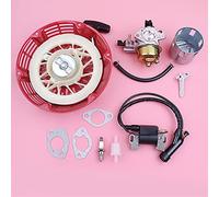 Pizgear Carburateur bobine d'allumage recul tirer démarreur tondeuse à gazon moteur partie starter tige joint tasse Kit GX390 13HP GX 390 Démarreur à rappel pour tondeuse à gazon
