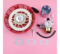 Pizgear Carburateur recul tirer démarreur tondeuse à gazon moteur Carb joint filtre carburant ligne GX390 13HP GX 390 Démarreur à rappel pour tondeuse à gazon