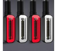 Pizgear Clignotants de lumière Clignotant moto Lumière intégrée Relais Signaux d'arrêt Indicateur clignotants universel Clignotant de moto(2 White 2 Red)