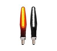 Pizgear Clignotants lumineux for moto 335SMD, éclairage Flash, clignotant coulant, IP68, pliable, Signal d'arrêt de Clignotant de moto(2PCS White)