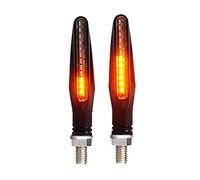 Pizgear Clignotants lumineux for moto 335SMD, éclairage Flash, clignotant coulant, IP68, pliable, Signal d'arrêt de Clignotant de moto(2PCS Yellow)