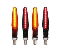 Pizgear Clignotants lumineux for moto 335SMD, éclairage Flash, clignotant coulant, IP68, pliable, Signal d'arrêt de Clignotant de moto(4PCS Red)
