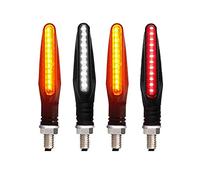 Pizgear Clignotants lumineux for moto 335SMD, éclairage Flash, clignotant coulant, IP68, pliable, Signal d'arrêt de Clignotant de moto(2 White 2 Red)