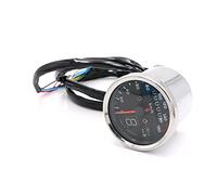 Pizgear Compteur de vitesse moto, compteur kilométrique, jauge, instrument rétroéclairé, lumière modifiée for, for Harley, GN125 CG125 Compteur de vitesse moto(Silver)