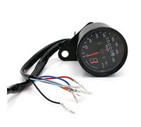 Pizgear Compteur de vitesse universel for moto Cafe Racer, compteur kilométrique 0-160 km/h, instrument avec indicateur Compteur de vitesse moto(Schwarz)