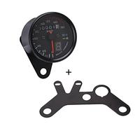Pizgear Compteur de vitesse universel for moto Cafe Racer, compteur kilométrique 0-160 km/h, instrument avec indicateur lumineux Compteur de vitesse moto(With Bracket-B)