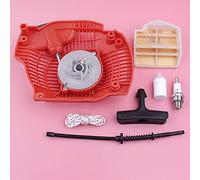 Pizgear Démarreur à traction à recul, filtre à Air et à carburant, poignée, corde, bougie d'allumage, tronçonneuse, pièce de rechange, for Husqvarna, 445 450 Démarreur à rappel pour tronçonneuse