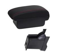 Pizgear For Alto 2008-2016 boîte Console centrale stockage rénovation support de verre accessoires de voiture Accoudoir de voiture(BLACK B1 Black Red 3usb)