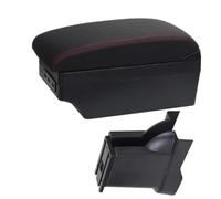 Pizgear For Alto 2008-2016 boîte Console centrale stockage rénovation support de verre accessoires de voiture Accoudoir de voiture(BLACK A1 Black Red 7usb)