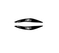 Pizgear For BMW F10 F11 Série 5 520i 520d 523i 525d 525i 530i 530d M550i M5 2010-2016 2 pièces ABS Brillant Mal Phare Sourcils Paupière Autocollant teinté pour phares(Gloss Black Pre-Lci)