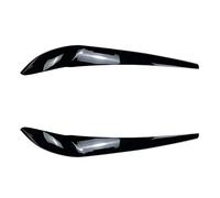 Pizgear for BMW X3 F25 X4 F26 2014-2018 2 pièces ABS Voiture Phare sourcil paupières Couverture Garniture Phare sourcil paupière Autocollant Brillant Noir Cache-Sourcils de Phare(Gloss Black)