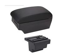 Pizgear For VW, for, boîte d'accoudoir en cuir, repose-bras, Console centrale, support de verre, chargement USB, accessoire de voiture, boîte d'accoudoir Accoudoir de voiture(BLACK E Black Line)