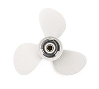 Pizgear Hélice Hors-Bord de Bateau 20-30H, for Yamaha, 9 7/8X10 1/2 F Aluminium 8 Dents cannelées diamètre 235mm Blanc 3 pales Hélice de Moteur de Bateau