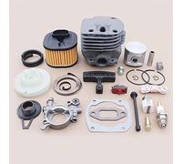 Pizgear Kit de reconstruction d'extrémité supérieure pompe à huile Piston cylindre 50mm, for Husqvarna 365 372 371 362 tronçonneuse Kit de piston de cylindre de tronçonneuse