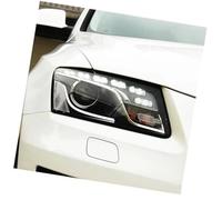 Pizgear Phare de voiture, lentille phare, for Q5 2010 2011 2012 ABS avant transparent abat-jour lampe coque couverture verre feux Cache-lentille de phare(BLACK Right side)