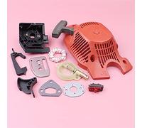 Pizgear Recoil Rewind Pull Starter Pompe à huile Bar Plaque Carburateur Adaptateur Tronçonneuse Pièce de rechange for Husqvarna, 137 142 530071968 Démarreur à rappel pour tronçonneuse