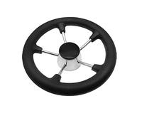 Pizgear Volant de bateau à 5 branches 13, pouces avec poignée et bouton en mousse noire Pièce de direction(13.5 Inch Wheel)
