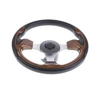 Pizgear Volant de bateau marin 12,6 pouces 320 mm avec adaptateur de clé conique 3/4 pouces 3 branches non directionnelles Gouvernail de bateau