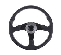 Pizgear Volant de bateau noir de 340 mm avec adaptateur de clé conique de 3/4 po à 3 branches Gouvernail de bateau