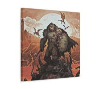 PIZKEEP Poster rétro pour chambre à coucher Doom Eternal 40 x 40 cm