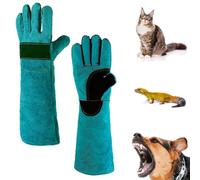 Pizsieat 1 paire de gants de manipulation d'animaux en cuir anti-morsure de 45 cm pour jardinage, toilettage, dressage de chien, soudure, griffures de chat, gants de protection anti-morsure