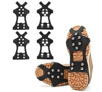 Pizsieat 4 Pièces Crampons Neige Chaussures, Crampon Neige Antiderapant Crampons pour Chaussures de Randonnée avec 10 Dents pour la Randonnée Alpinisme en Hiver pour Sécurité sur Unisexe (EU : 40-45)