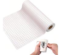 Pizsieat Vinyle Papier Transfert pour Textile 30.5 X 1000CM Film Adhesif Transparent pour Cricut ave Grille D'alignement Rouge für Décorations de Fête, Gobelets, Fenêtres et Autocollants Papier