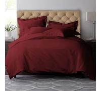 Pizuna 100% Coton Ensemble de Housses de Couette 200x200 cm 2 Personnes Rouge Rio, Tissu de Satin de Coton à 600 Fils au Pouce carré Housse de Couette Luxueuse avec Fermeture à Boutons
