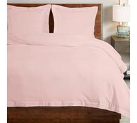 Pizuna 100% Coton Pur Ensemble de Housses de Couette 260x240 cm 2 Personnes Gris Voilet Coton Longue Tige 400 Fils Armure Satin Housse de Couette de Luxe avec Fermeture à Boutons Gris Rose Clair