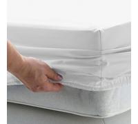 Pizuna Coton Drap Housse 200x200 cm Blanc, 1000 Fils au Pouce carré, 100% Coton à Fibres Longues en Armure Satin Drap-Housse épais avec Poche de 40 cm de Profondeur pour 2 Personnes